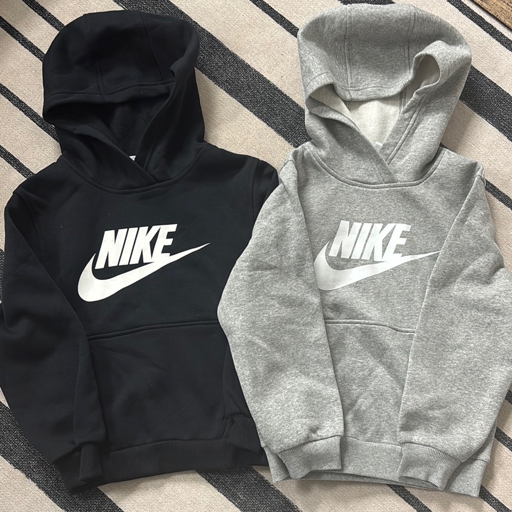 Nike Kids Black and Gray Hoodies
